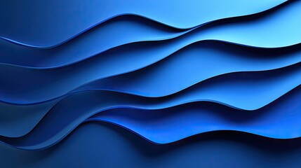 Obraz premium Stylized blue wave design on an abstract background, with varying shades and gradients for a dynamic and fluid appearance.