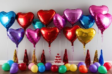 Vibrant Heart Balloon Collection for Party Celebrations and Event Decor