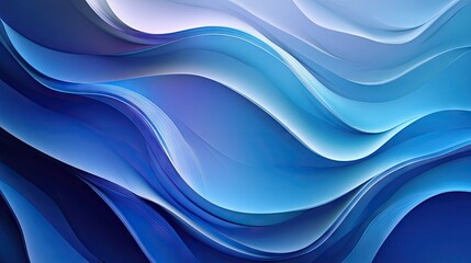 Obraz premium Stylized blue wave design on an abstract background, with varying shades and gradients for a dynamic and fluid appearance.