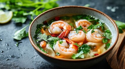 thai noodle soup with shrimp