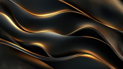 Vector design featuring elegant wavy lines with a luxurious sheen, ideal for creating sophisticated backgrounds and stylish presentations.