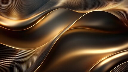 Naklejka premium Vector design featuring elegant wavy lines with a luxurious sheen, ideal for creating sophisticated backgrounds and stylish presentations.