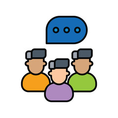 work group color line icon with white background vector stock illustration