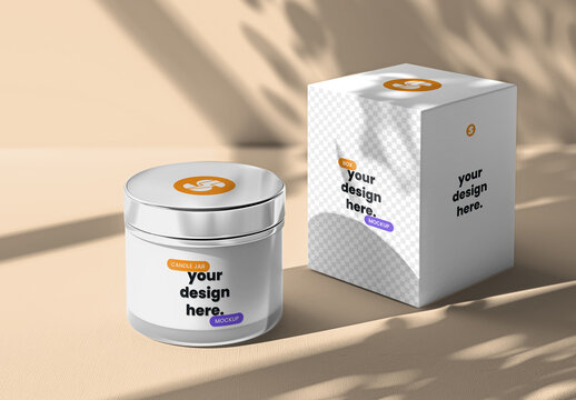 Realistic Candle Jar and Box Mockup for Design Presentation with Generative AI