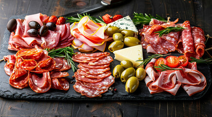 meat and vegetables on a grill