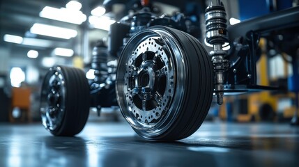 Fototapeta premium Balancing braking power for front and rear axles in touge racing
