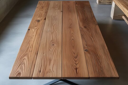 Rustic Oak Plank Textured Lumber Table Design Ideas