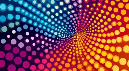 Obraz premium Colorful abstract pattern with concentric dots in vibrant hues