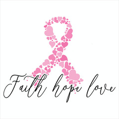 FAITH HOPE LOVE  BREAST CANCER T-SHIRT DESIGN