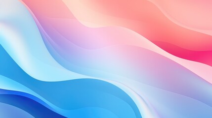 Abstract background with soft, flowing curves in shades of pink, blue, and white. The colors blend seamlessly, creating a sense of movement and depth.