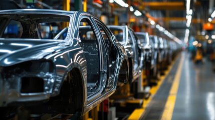 Automobile manufacturing in Mexico, with efficient assembly lines producing vehicles.