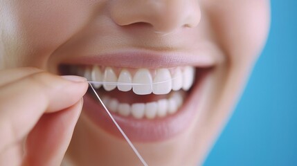 Fototapeta premium A dentist with dental tools working on a patient's teeth in a clinic