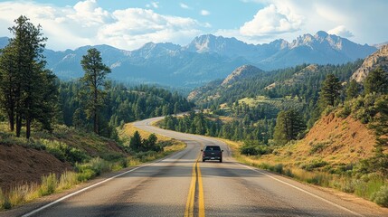 Fototapeta premium Reducing unsprung weight for better handling on mountain roads