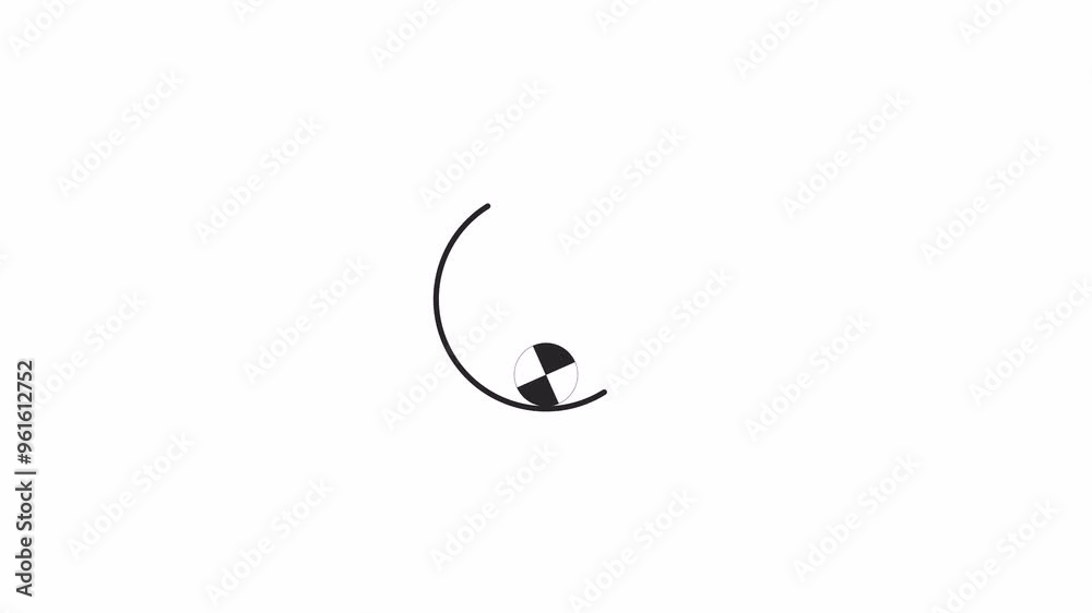 Poster checkered circle on swinging arch loading animation black and white. application data animated eleme