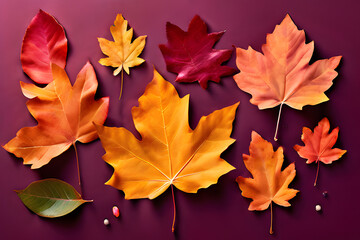 Fototapeta premium autumn leaves isolated on white background