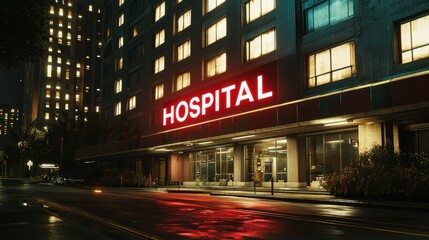 photo realistic image of the exterior of a hospital