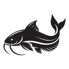 Professional Catfish Logo Design Silhouette