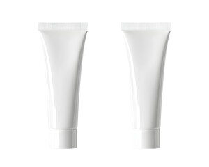 Sleek White Cosmetic Tube Pack, Simple and Elegant Design, Isolated on a Transparent PNG Background   