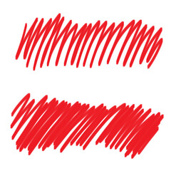 scribbles with a red marker, crossing out, striking out, underlining on a transparent background. grunge doodles in png format
