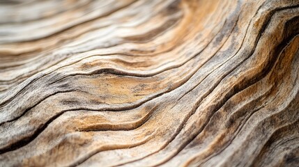 Fototapeta premium A close-up of a textured surface resembling weathered wood, with intricate grain patterns and a light solid color background