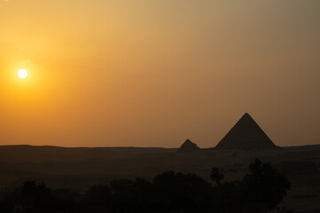 Giza Pyramid at amazing sunset - Cairo, Egypt