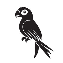 Fototapeta premium Parrot in cartoon, doodle style . Image for t-shirt, web, mobile apps and ui. Isolated 2d vector illustration in logo, icon, sketch style, Eps 10, black and white. AI Generative