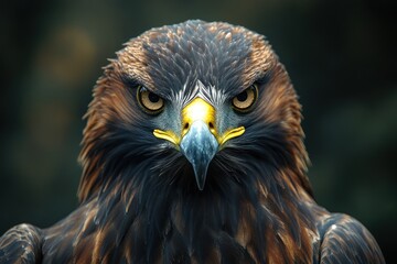 Fototapeta premium Close-up Portrait of a Golden Eagle with Intense Gaze