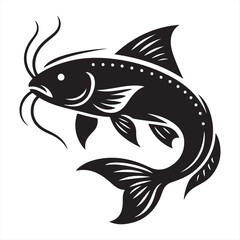 Catfish Logo: Clean Silhouette Vector Design