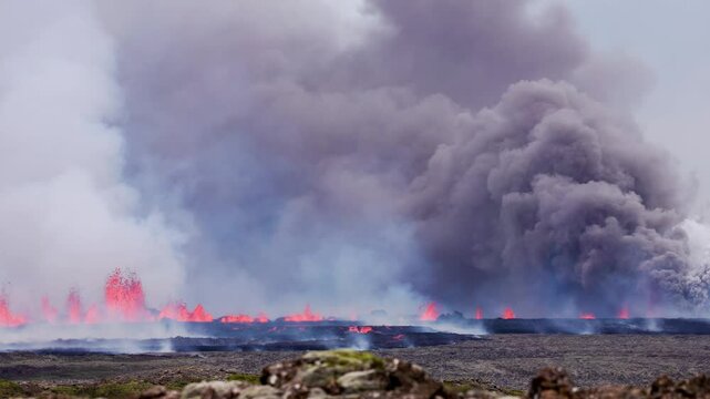 August 22 2024 eruption on the Reykjanes peninsula in Iceland.
