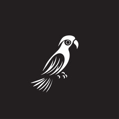 Fototapeta premium Parrot in cartoon, doodle style . Image for t-shirt, web, mobile apps and ui. Isolated 2d vector illustration in logo, icon, sketch style, Eps 10, black and white. AI Generative
