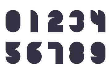 Set of creative logos with numbers from 0 to 9. Abstract modern numbers design vector illustration.
