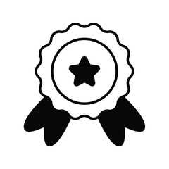 achievement glyph icon with white background vector stock illustration