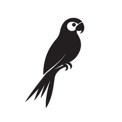 Fototapeta premium Parrot in cartoon, doodle style . Image for t-shirt, web, mobile apps and ui. Isolated 2d vector illustration in logo, icon, sketch style, Eps 10, black and white. AI Generative