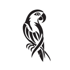 Obraz premium Parrot in cartoon, doodle style . Image for t-shirt, web, mobile apps and ui. Isolated 2d vector illustration in logo, icon, sketch style, Eps 10, black and white. AI Generative