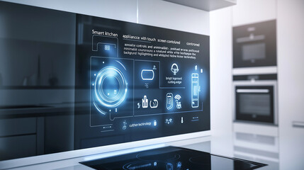 Modern room, kitchen appliances.