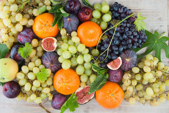 Summer season fruit. Healthy Fresh Fruit mix background