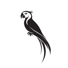 Naklejka premium Parrot in cartoon, doodle style . Image for t-shirt, web, mobile apps and ui. Isolated 2d vector illustration in logo, icon, sketch style, Eps 10, black and white. AI Generative