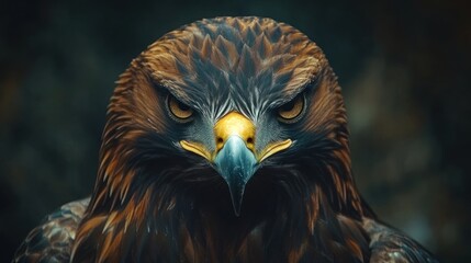 Fototapeta premium Close-up Portrait of a Golden Eagle with Intense Gaze