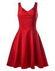 A beautiful red dress on a transparent background.