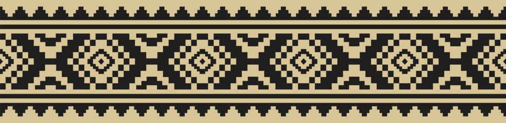 Ethnic border ornament. Geometric ethnic oriental seamless pattern. Stripe vector illustration. Native American Mexican African Indian tribal style. Design border, textile, fabric, clothing, carpet.