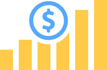 Growing Graph Icon Illustration