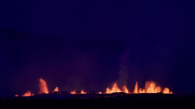 August 22 2024 eruption on the Reykjanes peninsula in Iceland.