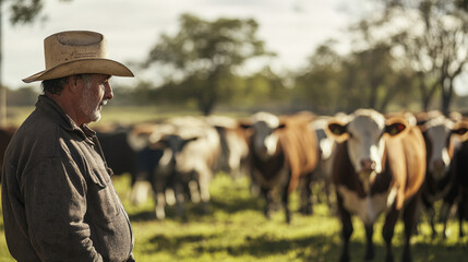 Veterinarian in Argentina, treating cattle in a large agricultural setting.