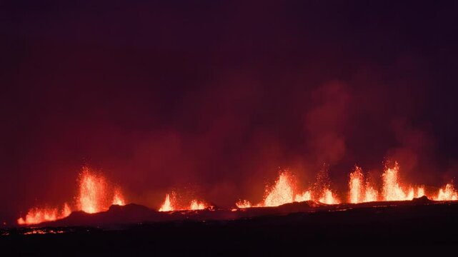 August 22 2024 eruption on the Reykjanes peninsula in Iceland.