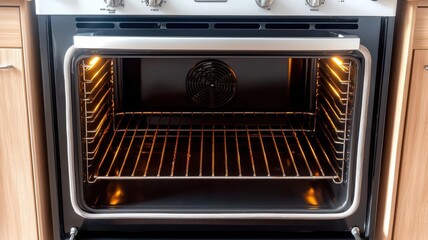 Obraz premium Cleaning the oven with a degreaser, removing baked-on food residue