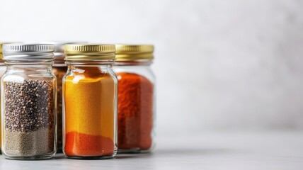 Organizing a spice rack in the kitchen, arranging jars neatly