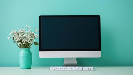 Wiping down a computer screen and keyboard, keeping electronics clean