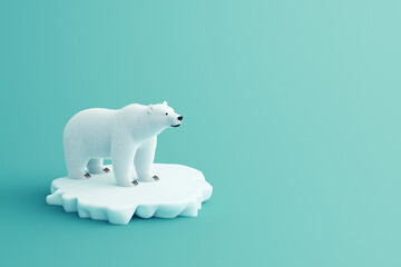 Fototapeta premium Arctic Meltdown: Polar Bears Endangered by Rapid Ice Loss Due to Climate Change