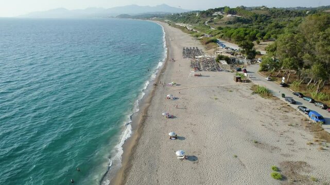 Monolithi Beach Preveza Greece, Aerial View, Dolly Shot, Summer Destination Travel