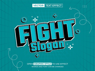 Fototapeta premium fight editable text, font effect, 3d text for title